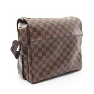 Louis Vuitton Brown Shoulder Bag Damier Canvas Leather Naviglio